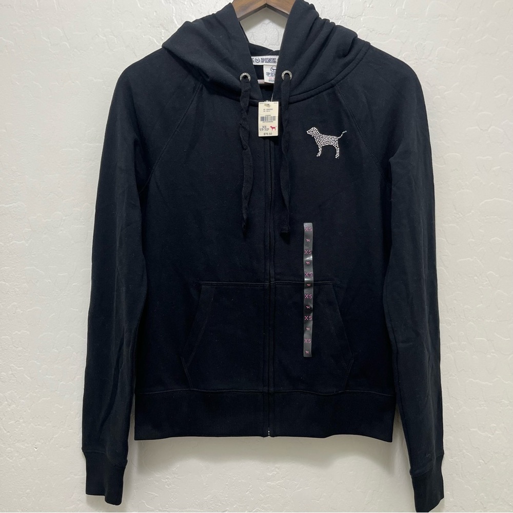 Y2K Deadstock PINK VS Bling Full Zip Hoodie Size XS